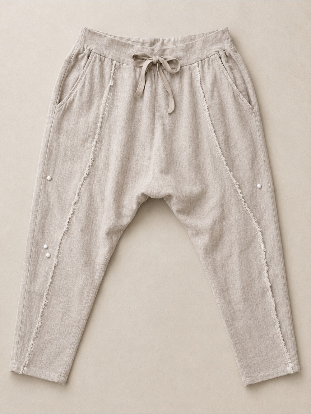 Made in Italy Linen Cotton Harem Sarouel Pants
